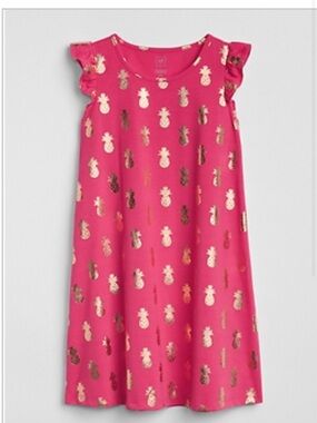 Gap Kids Metallic Pineapple Print Nightgown Size 12
